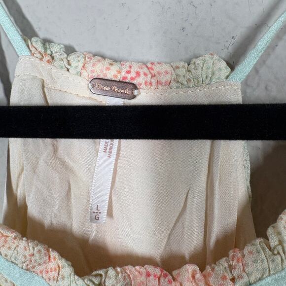 Free People Large Pastel Swing Cami Top Spaghetti Strap Season in the Sun - Picture 6 of 9